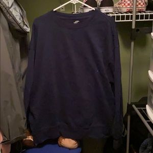 Navy blue crew neck pullover sweater/ no hood